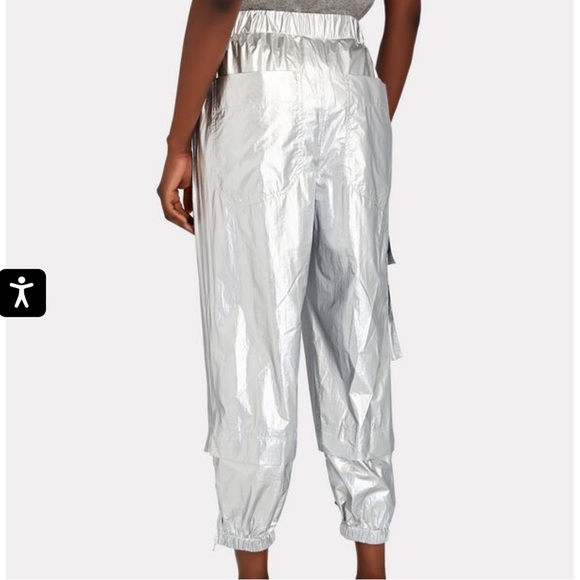 LAST CHANCE! Tibi cropped metallic crispy nylon joggers - Picture 3 of 8